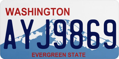 WA license plate AYJ9869