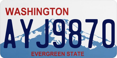 WA license plate AYJ9870