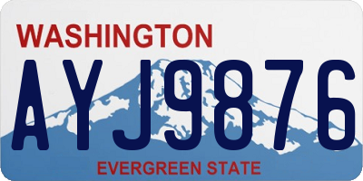 WA license plate AYJ9876