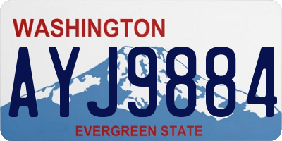 WA license plate AYJ9884