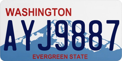 WA license plate AYJ9887