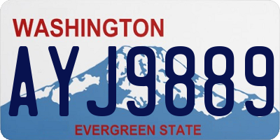 WA license plate AYJ9889