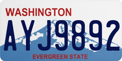 WA license plate AYJ9892