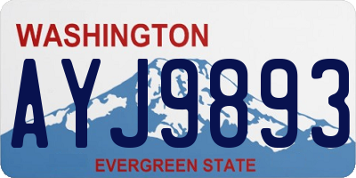 WA license plate AYJ9893