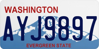 WA license plate AYJ9897