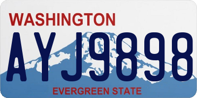 WA license plate AYJ9898