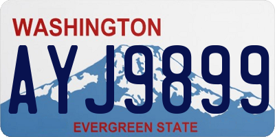 WA license plate AYJ9899