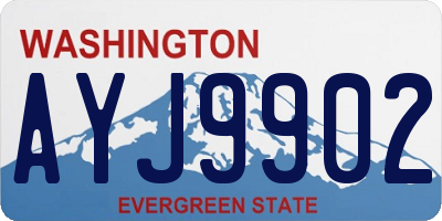 WA license plate AYJ9902