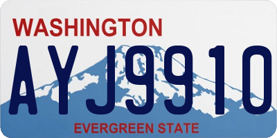 WA license plate AYJ9910