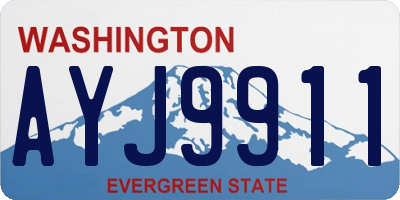 WA license plate AYJ9911