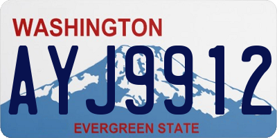 WA license plate AYJ9912