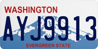 WA license plate AYJ9913