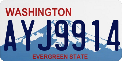 WA license plate AYJ9914