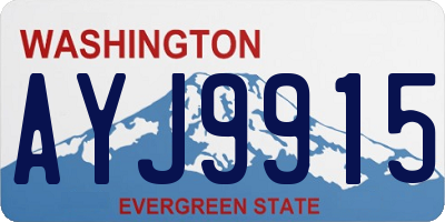 WA license plate AYJ9915