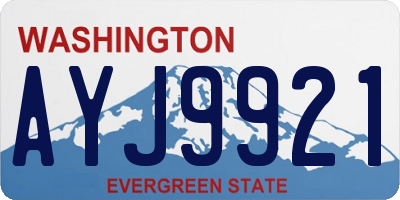 WA license plate AYJ9921