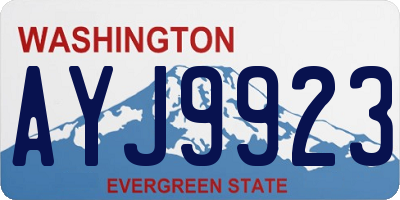 WA license plate AYJ9923