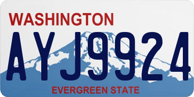 WA license plate AYJ9924