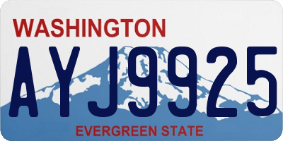 WA license plate AYJ9925