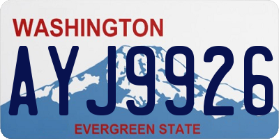 WA license plate AYJ9926
