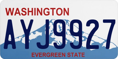 WA license plate AYJ9927