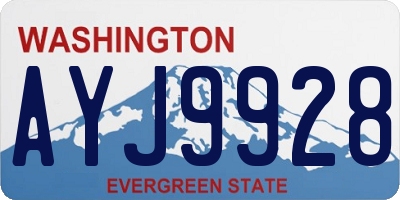 WA license plate AYJ9928