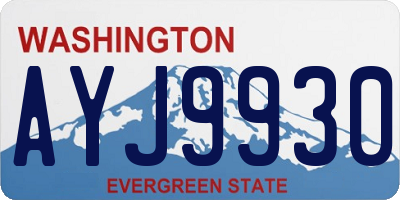 WA license plate AYJ9930