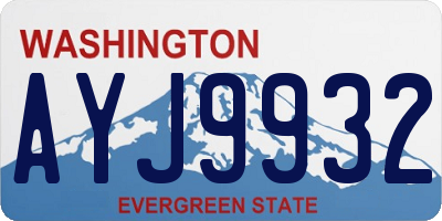 WA license plate AYJ9932