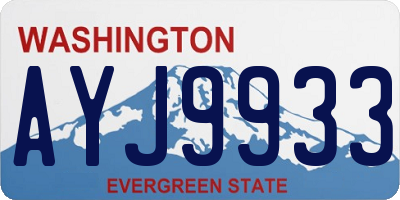 WA license plate AYJ9933