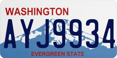 WA license plate AYJ9934