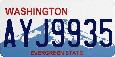 WA license plate AYJ9935