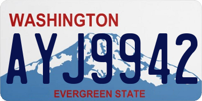WA license plate AYJ9942