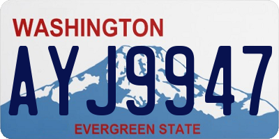 WA license plate AYJ9947