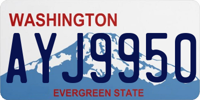 WA license plate AYJ9950