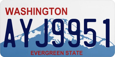 WA license plate AYJ9951