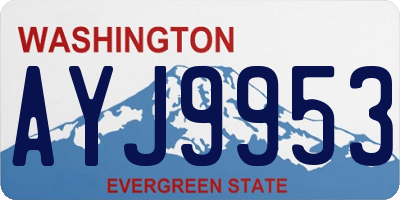 WA license plate AYJ9953