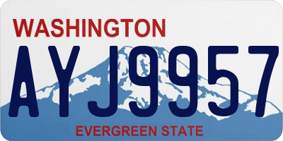 WA license plate AYJ9957
