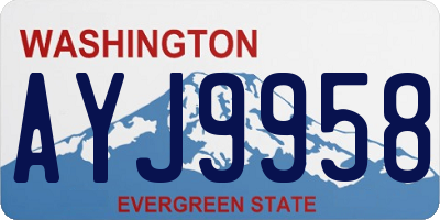 WA license plate AYJ9958
