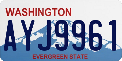 WA license plate AYJ9961