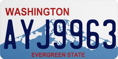 WA license plate AYJ9963