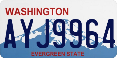 WA license plate AYJ9964