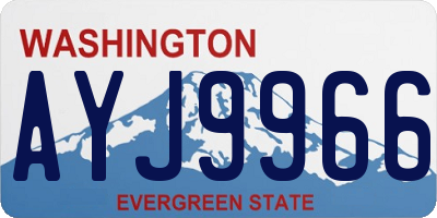 WA license plate AYJ9966