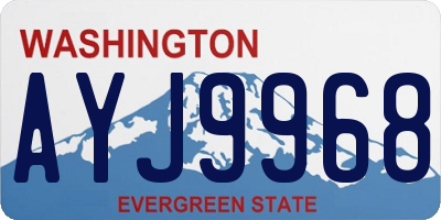 WA license plate AYJ9968