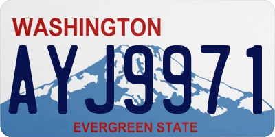 WA license plate AYJ9971