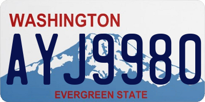 WA license plate AYJ9980