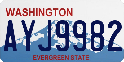 WA license plate AYJ9982