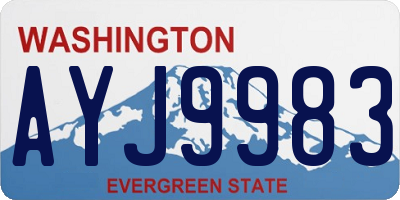 WA license plate AYJ9983