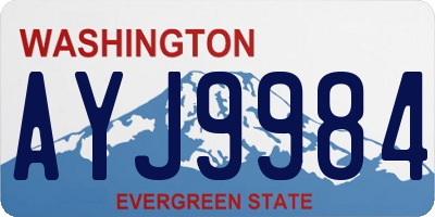 WA license plate AYJ9984