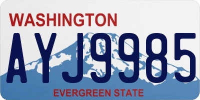 WA license plate AYJ9985