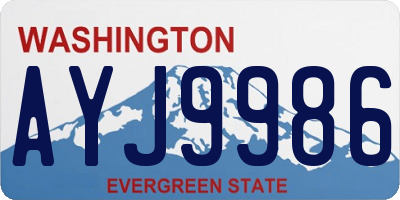 WA license plate AYJ9986