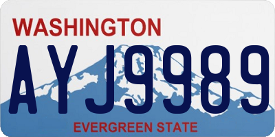WA license plate AYJ9989